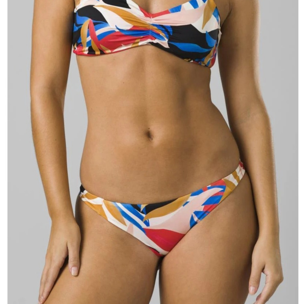 PrAna Women's S Pink Tropics Elina Swim Reversible Bikini Swimsuit Bottom N7-1